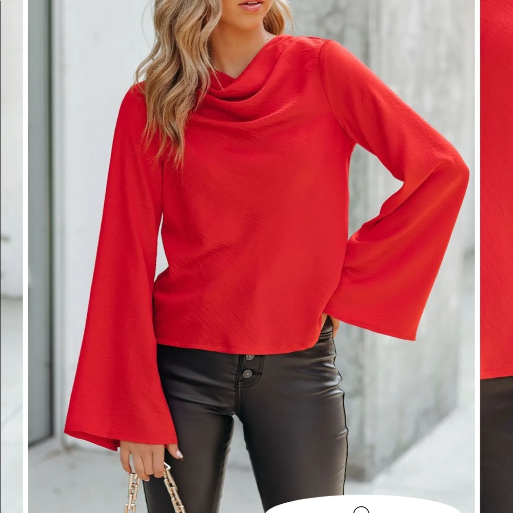 Satin cowl neck blouse